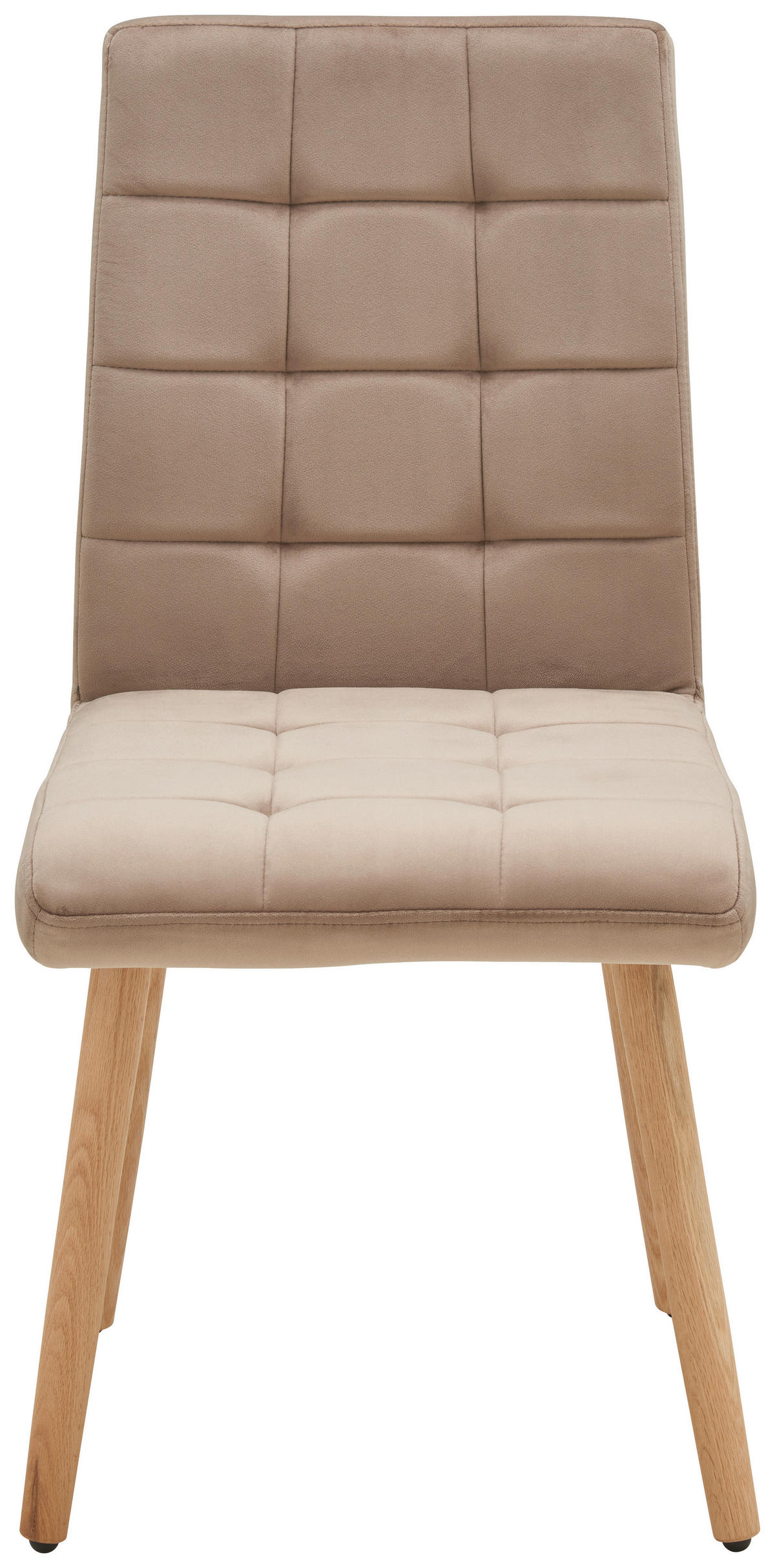 STUHL  in Samt  - Taupe/Eichefarben, Modern, Holz/Textil (46/91/61cm) - MID.YOU