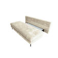 SCHLAFSOFA  mit Liegefunktion, Schlafen auf Sitzhöhe, Rücken echt Chenille Creme  - Creme/Schwarz, KONVENTIONELL, Textil/Metall (203/94/96cm) - Carryhome