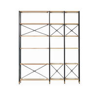 REGAL  170/210/30 cm Naturfarben, Schwarz  - Schwarz/Naturfarben, Design, Holzwerkstoff/Metall (170/210/30cm) - Livetastic