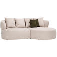 ECKSOFA  in Chenille Beige  235/166 cm  - Dunkelgrün/Beige, MODERN, Kunststoff/Textil (235/166cm) - Hom`in