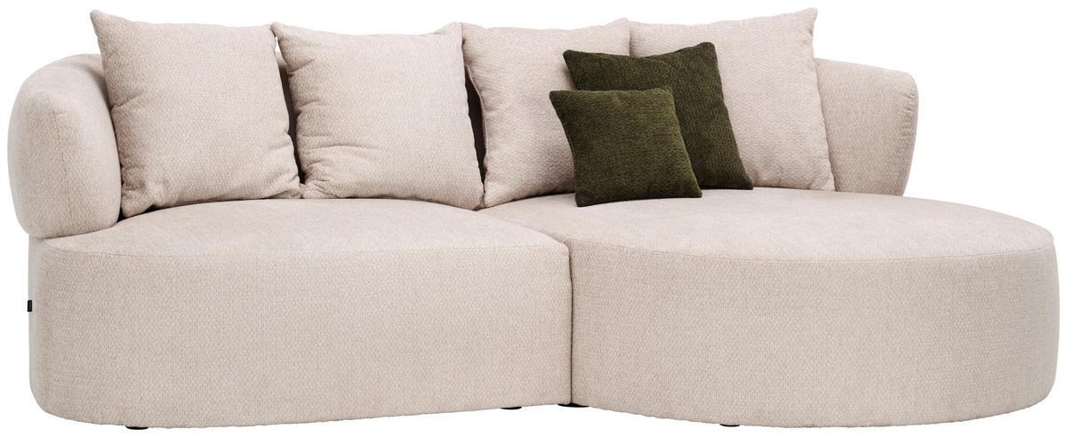 ECKSOFA Beige Chenille  - Dunkelgrün/Beige, MODERN, Kunststoff/Textil (235/166cm) - Hom`in