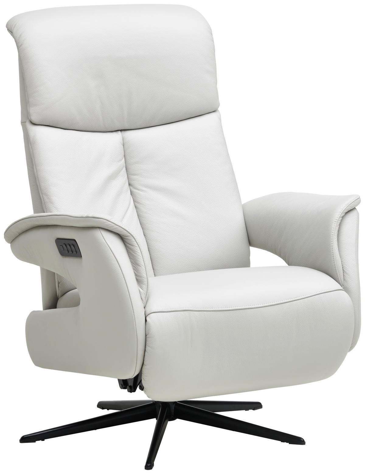 RELAXSESSEL in Leder Silberfarben  - Silberfarben/Schwarz, Design, Leder/Metall (78/106/88cm) - Welnova