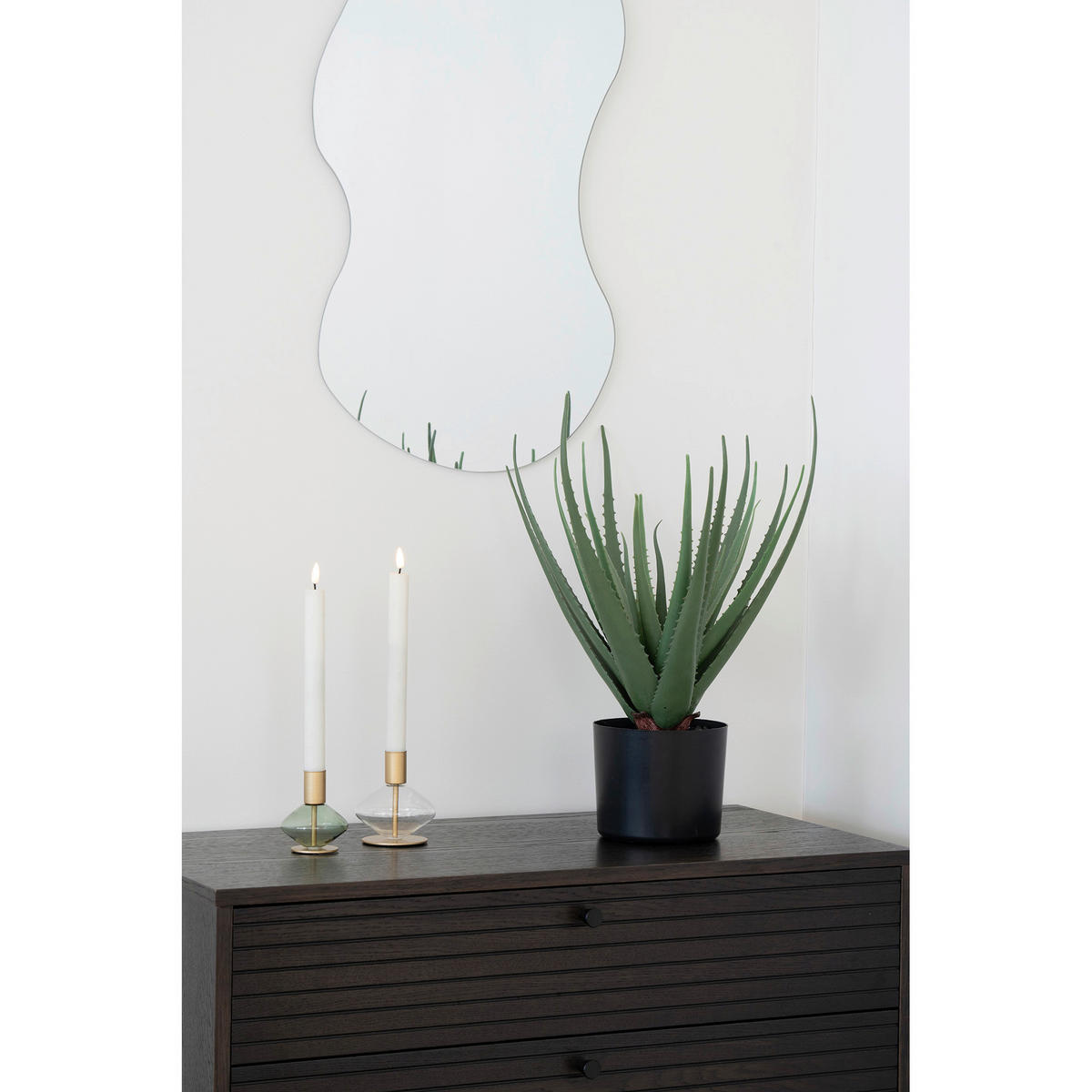 KERZENHALTER-SET - Transparent/Goldfarben, Basics, Glas/Metall