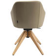 ARMLEHNSTUHL  in Echtleder pigmentiert  - Eichefarben/Beige, Design, Leder/Holz (58/82,5-85,2/60cm) - Johann Jakob