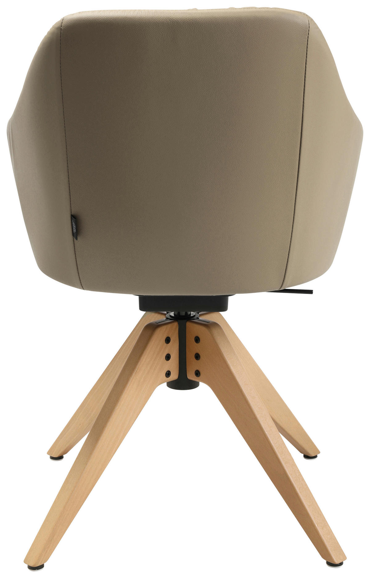 ARMLEHNSTUHL  in Echtleder pigmentiert  - Eichefarben/Beige, Design, Leder/Holz (58/82,5-85,2/60cm) - Johann Jakob