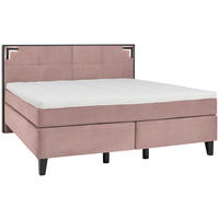 BOXSPRINGBETT 160/200 cm  in Rosa  - Schwarz/Rosa, Design, Holz/Textil (160/200cm) - Hom`in