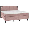 BOXSPRINGBETT 160/200 cm  in Rosa  - Schwarz/Rosa, Design, Holz/Textil (160/200cm) - Hom`in