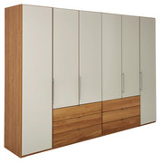 FALTTÜRENSCHRANK in teilmassiv Eiche Champagner, Eichefarben - Chromfarben/Champagner, KONVENTIONELL, Holz/Holzwerkstoff (300/216/58cm) - Dieter Knoll