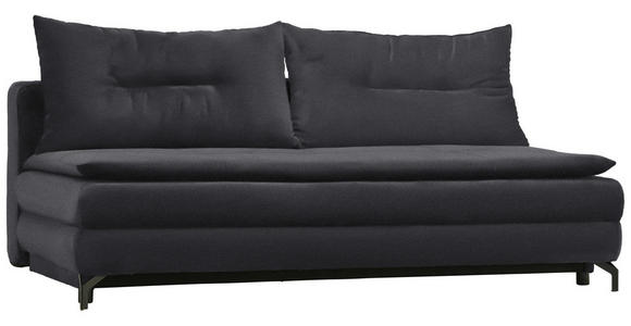 SCHLAFSOFA in Flachgewebe Dunkelgrau - Dunkelgrau/Schwarz, MODERN, Textil/Metall (208/73/92/102cm) - Novel