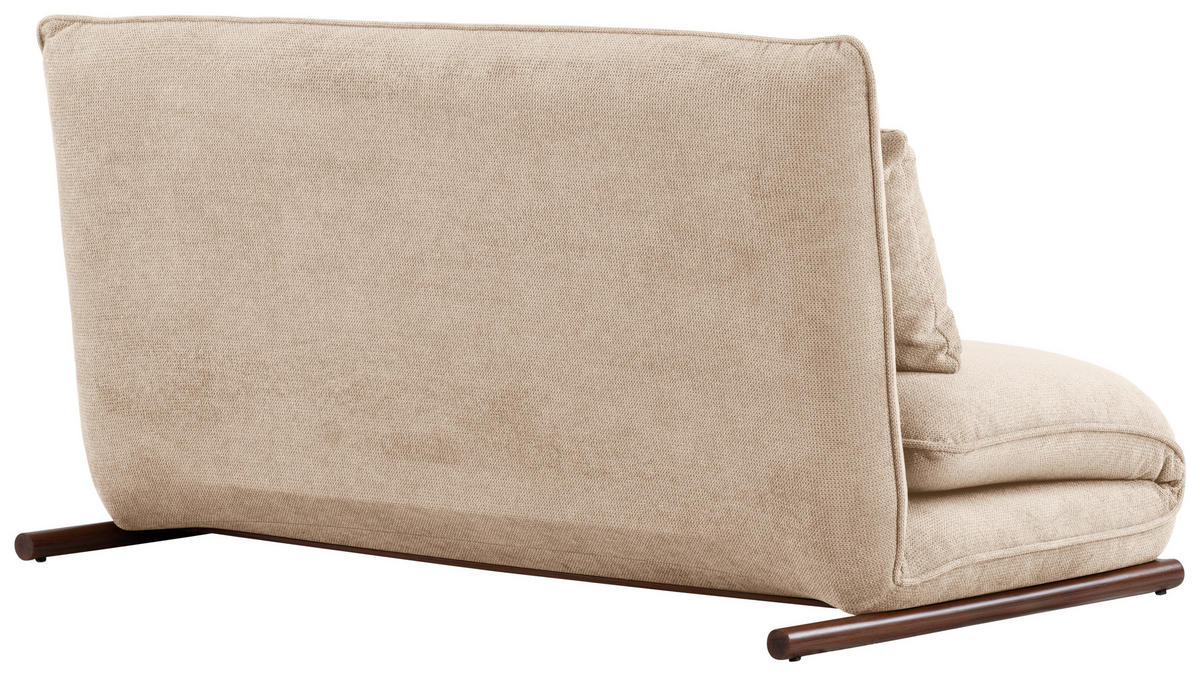 SOFA VELIN Samt Creme, Dunkelbraun  - Dunkelbraun/Creme, Design, Textil/Metall (140/97/80cm) - MID.YOU
