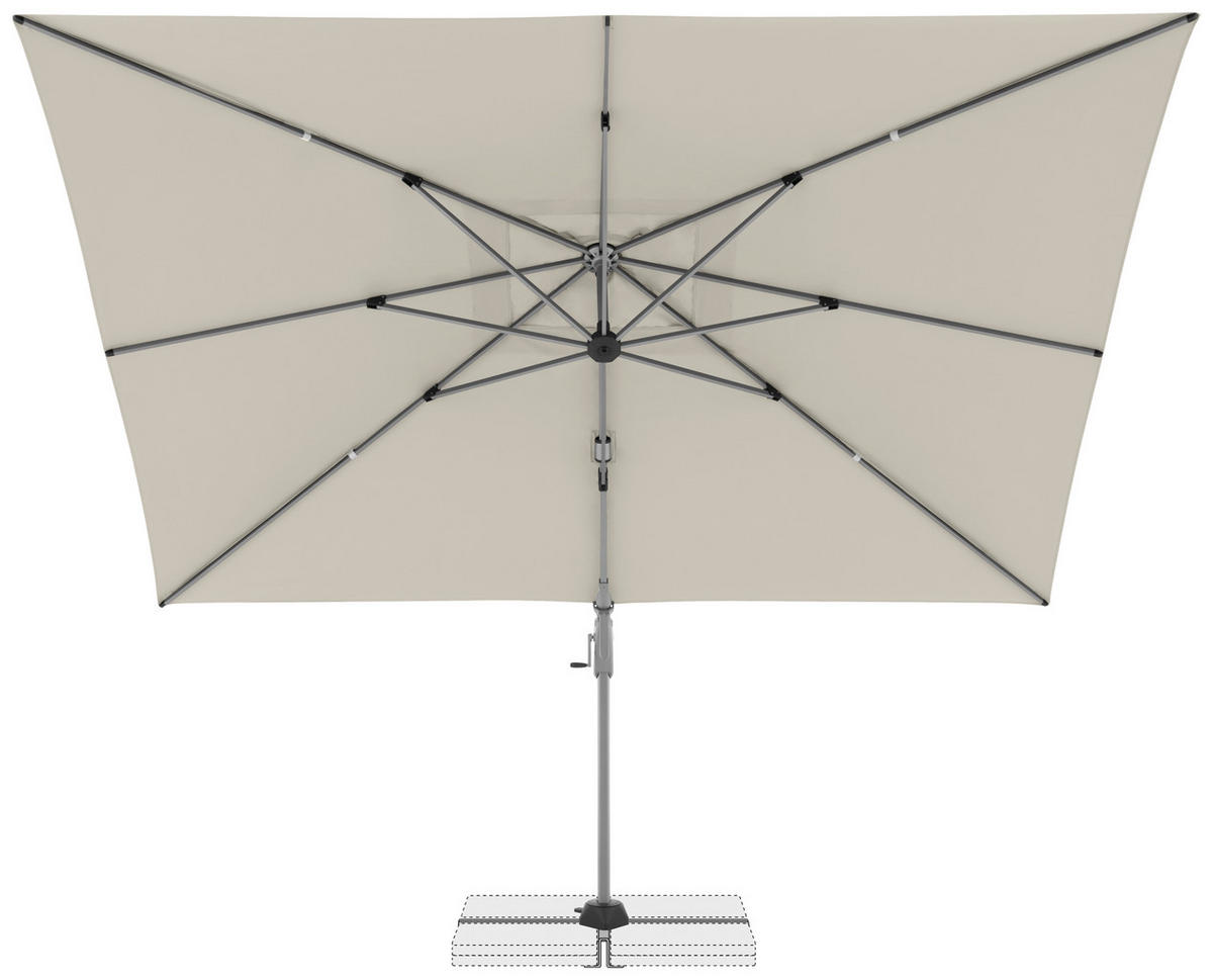 AMPELSCHIRM 350x260 cm Naturfarben  - Silberfarben/Naturfarben, Basics, Textil/Metall (350/260cm) - Doppler