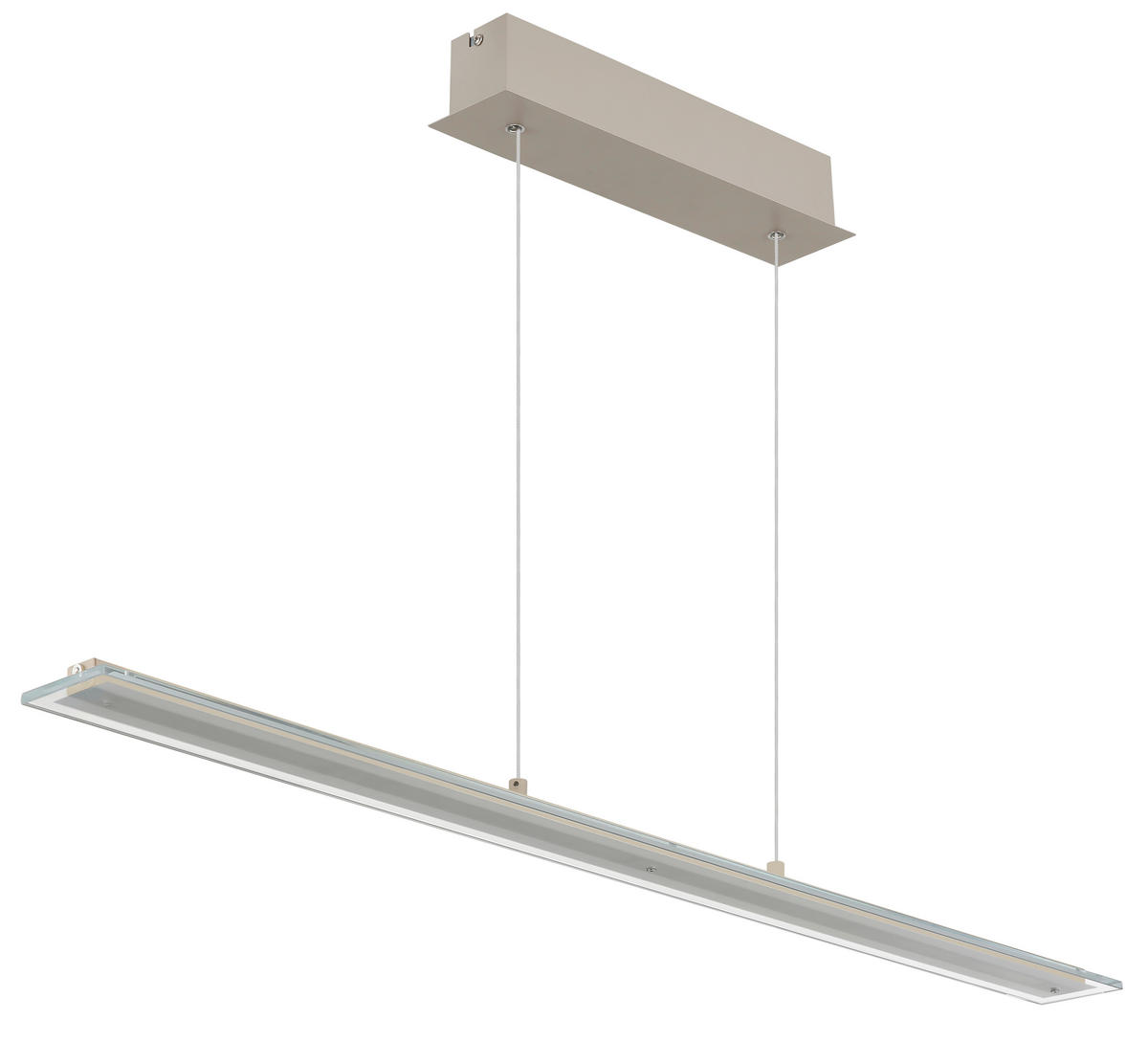 LED-HÄNGELEUCHTE Novak 115/9/150 cm  - Sandfarben/Klar, Design, Glas/Kunststoff (115/9/150cm) - Globo