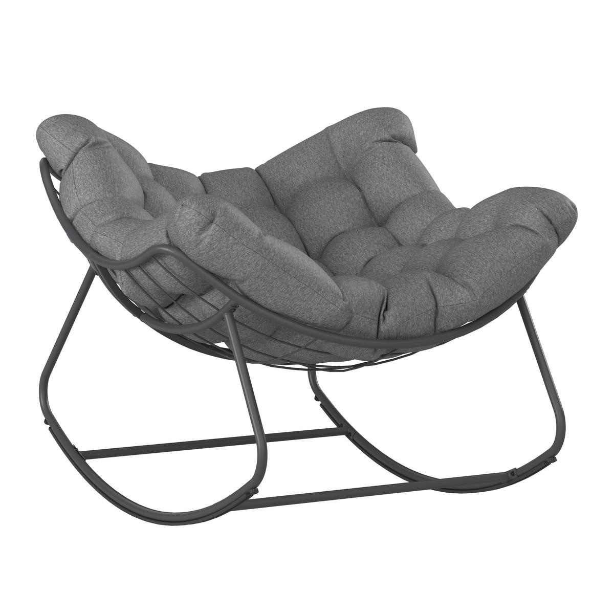 SCHAUKELSTUHL in Webstoff Dunkelgrau  - Dunkelgrau, Design, Textil/Metall (97/85/120cm) - Ambia Garden