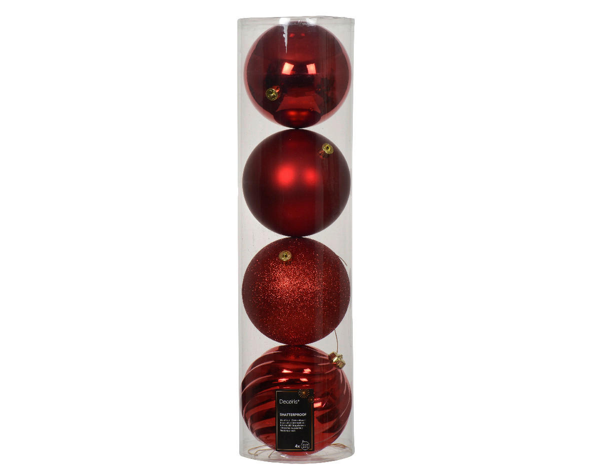 CHRISTBAUMKUGEL-SET  - Rot (14,00/14,00/14,00cm)