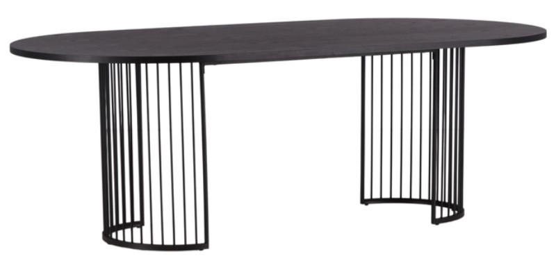 ESSTISCH furniert oval Schwarz  - Schwarz, Design, Holz/Holzwerkstoff (220/110/75cm) - Livetastic