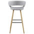 BARHOCKER Flachgewebe Hellgrau - Eichefarben/Hellgrau, Design, Holz/Textil (55/98/46,5cm) - Carryhome