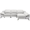 ECKSOFA in Echtleder Weiß  286/183 cm  - Schwarz/Weiß, Design, Leder/Metall (286/183cm) - Celina Home