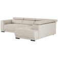 ECKSOFA Beige Struktur  - Beige/Schwarz, Design, Kunststoff/Textil (284/205cm) - Xora