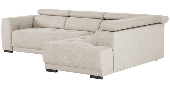 ECKSOFA Beige Struktur - Beige/Schwarz, Design, Kunststoff/Textil (284/205cm) - Xora