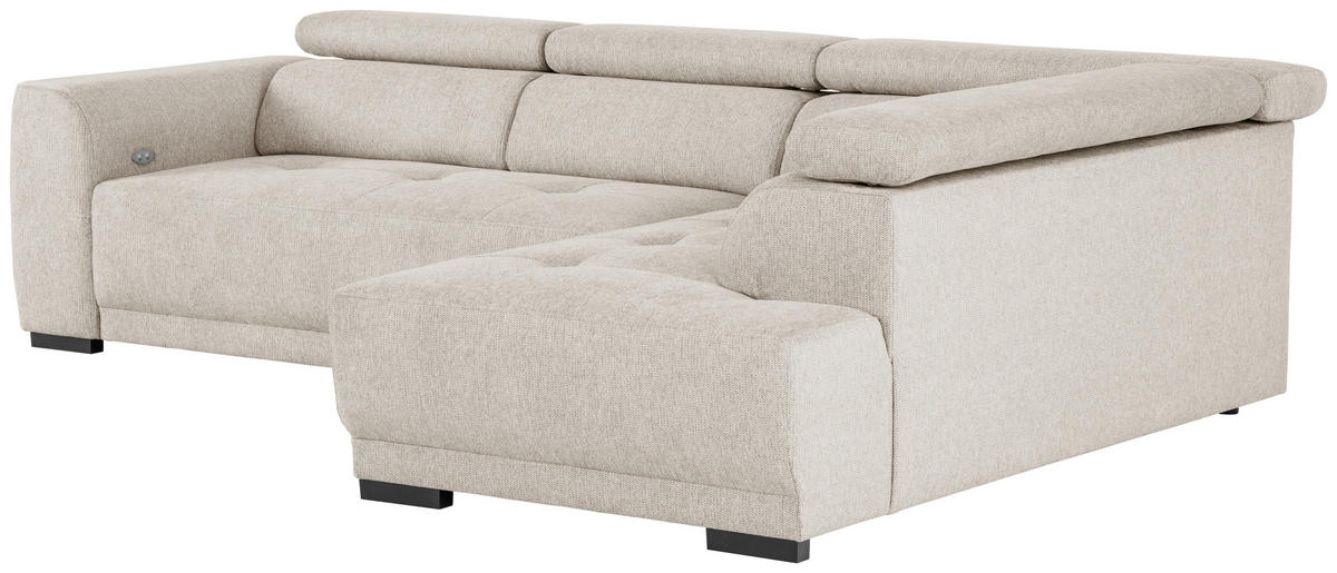 ECKSOFA Beige Struktur  - Beige/Schwarz, Design, Kunststoff/Textil (284/205cm) - Xora