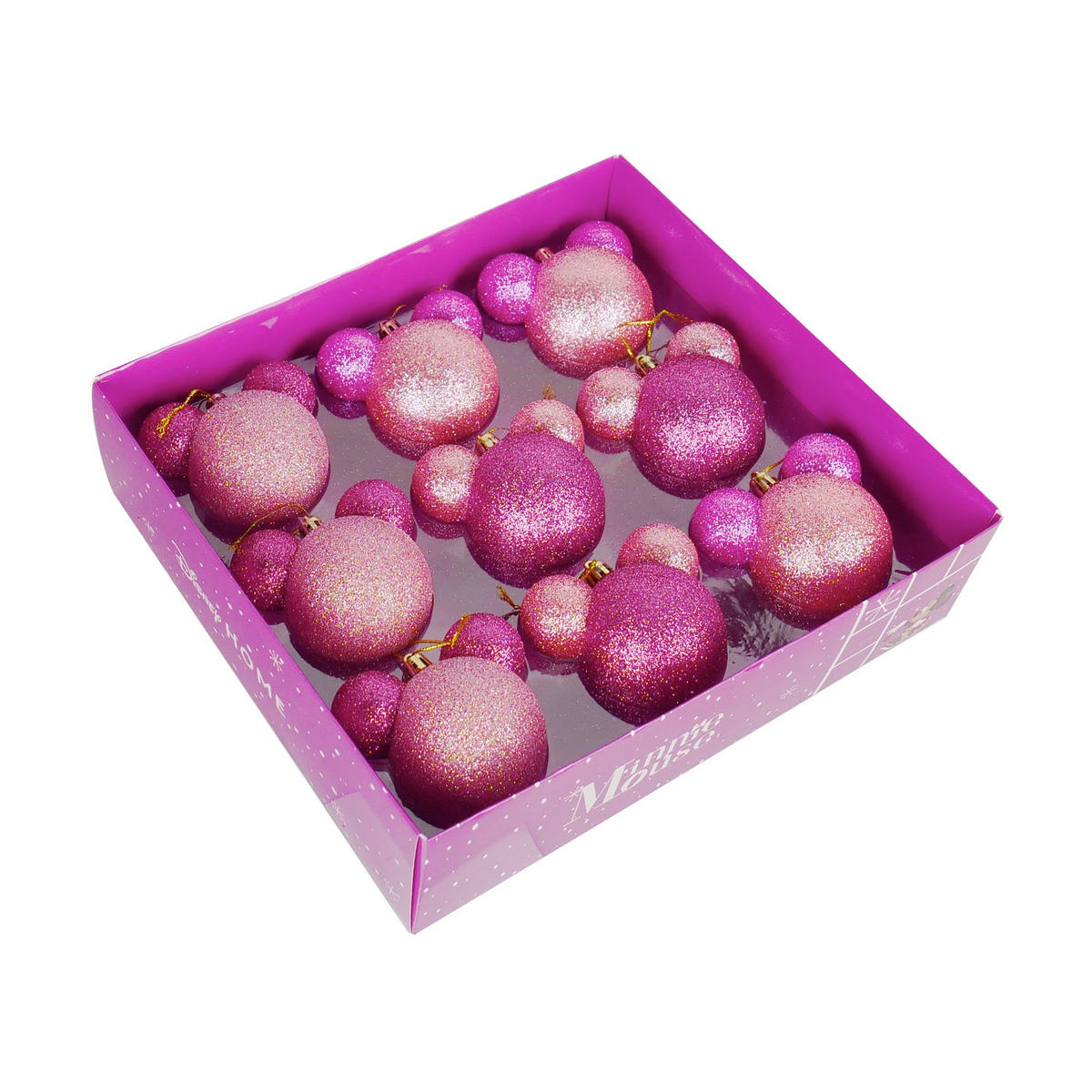 CHRISTBAUMKUGEL-SET  - Pink/Rosa, Trend, Kunststoff - Disney