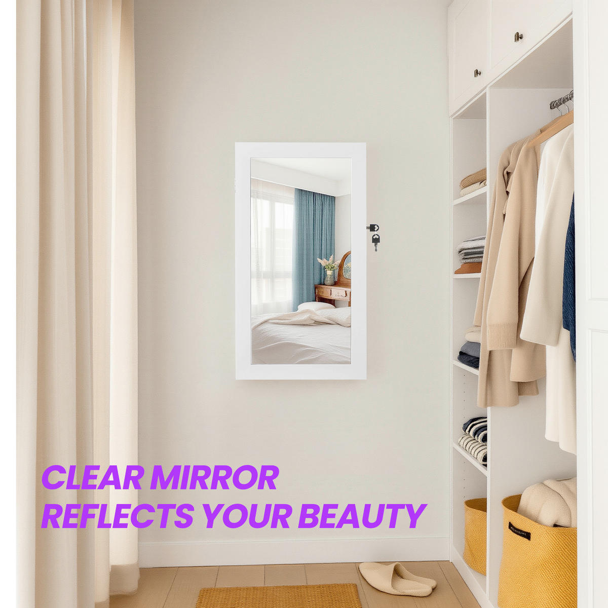 SCHMUCKSCHRANK - Weiß, Trend, Glas/Holzwerkstoff (54,5/67/10cm) - Boxxx