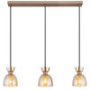 HÄNGELEUCHTE 65/13/120 cm  - Bernsteinfarben/Schwarz, Design, Glas/Kunststoff (65/13/120cm) - Globo