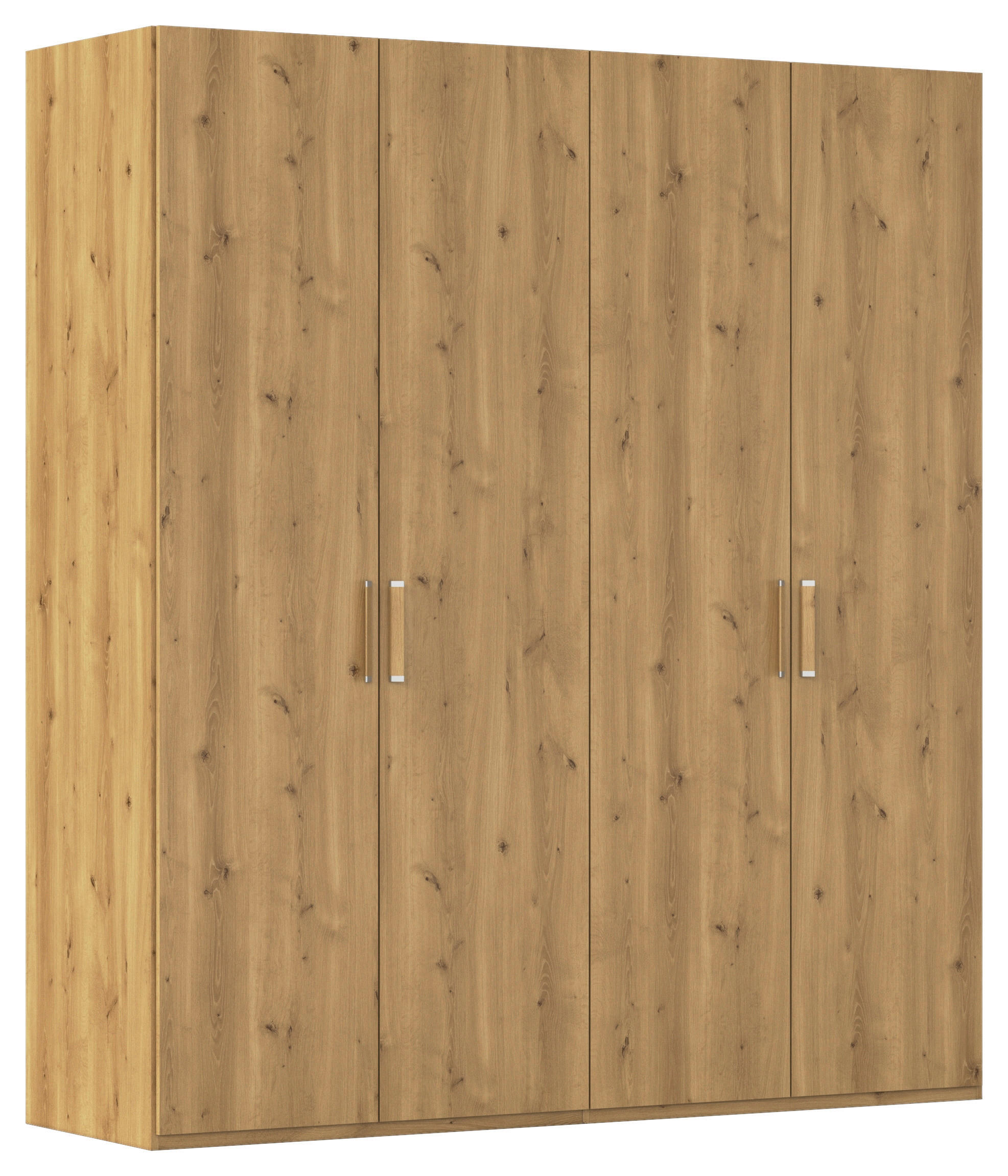 DREHTÜRENSCHRANK 201/223/60 cm 4-türig Eichefarben  - Eichefarben/Silberfarben, Design, Holzwerkstoff/Kunststoff (201/223/60cm) - Novel