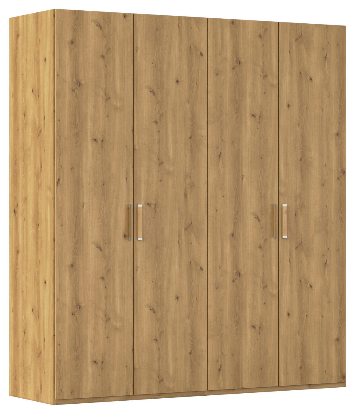 DREHTÜRENSCHRANK 201/223/60 cm 4-türig Eichefarben  - Eichefarben/Silberfarben, Design, Holzwerkstoff/Kunststoff (201/223/60cm) - Novel