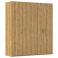 DREHTÜRENSCHRANK 201/223/60 cm 4-türig Eichefarben  - Eichefarben/Silberfarben, Design, Holzwerkstoff/Kunststoff (201/223/60cm) - Novel