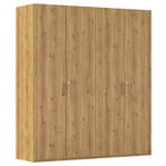 DREHTÜRENSCHRANK 201/223/60 cm 4-türig Eichefarben  - Eichefarben/Silberfarben, Design, Holzwerkstoff/Kunststoff (201/223/60cm) - Novel