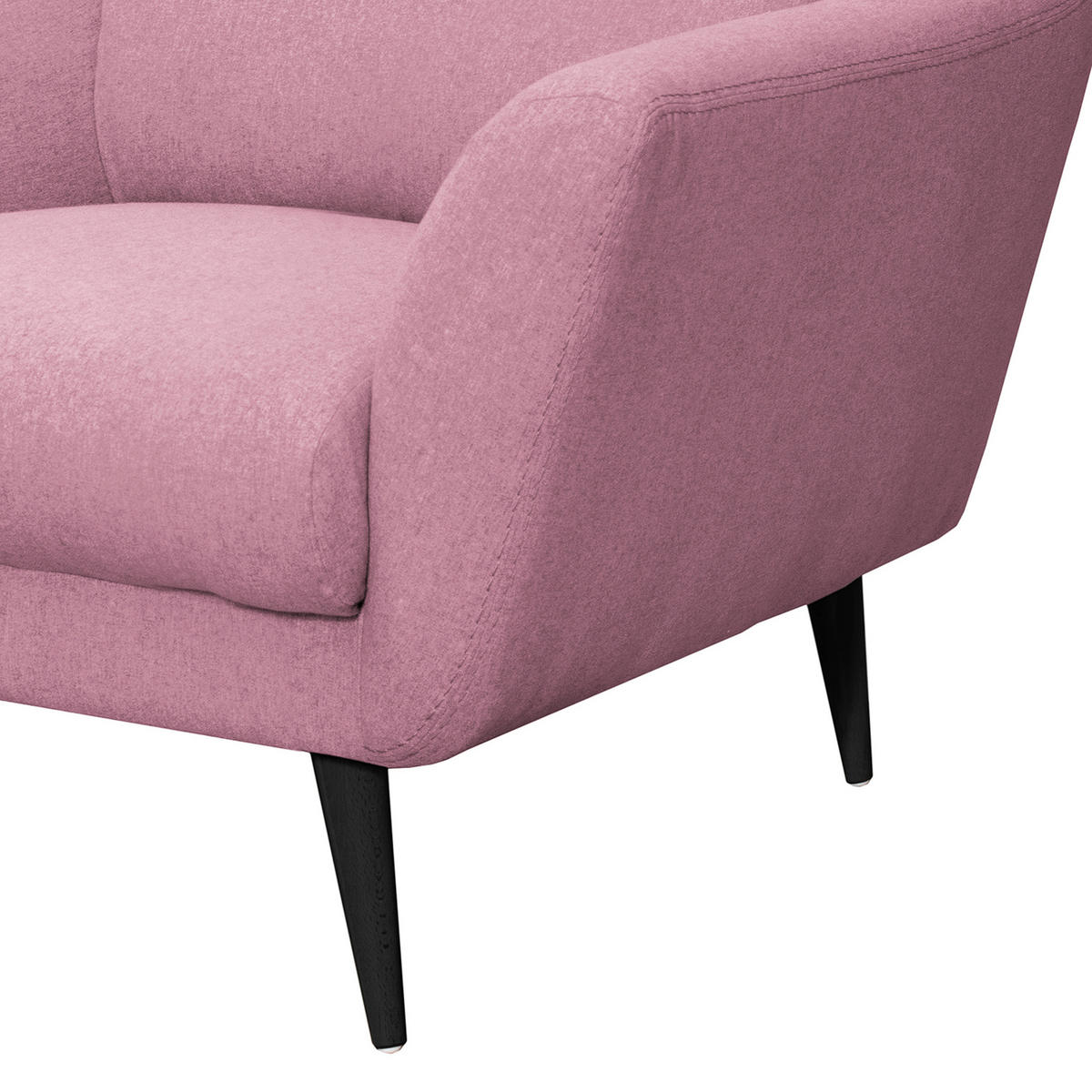 SESSEL in Webstoff Rosa  - Schwarz/Rosa, Design, Holz/Textil (92/87/88cm) - Livetastic