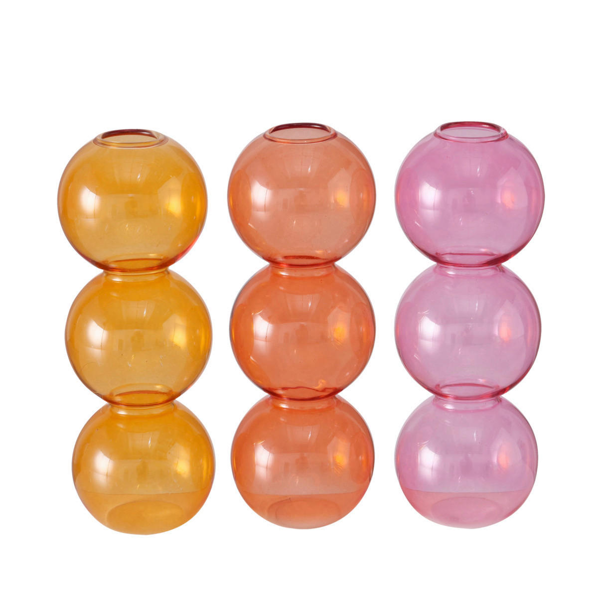 VÁZA, sklo, 17 cm - oranžová/tmavooranžová, Design, sklo (6/17cm)