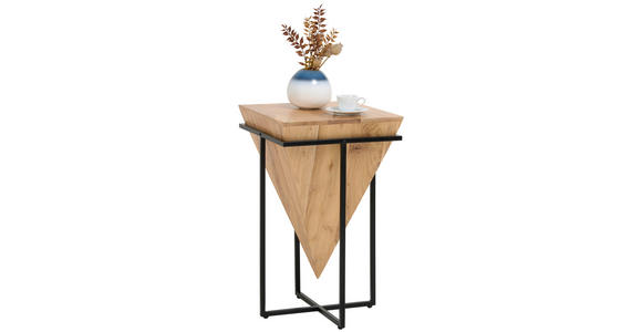 BEISTELLTISCH in Holz, Metall 41/41/66 cm  - Schwarz/Naturfarben, Trend, Holz/Metall (41/41/66cm) - Ambia Home