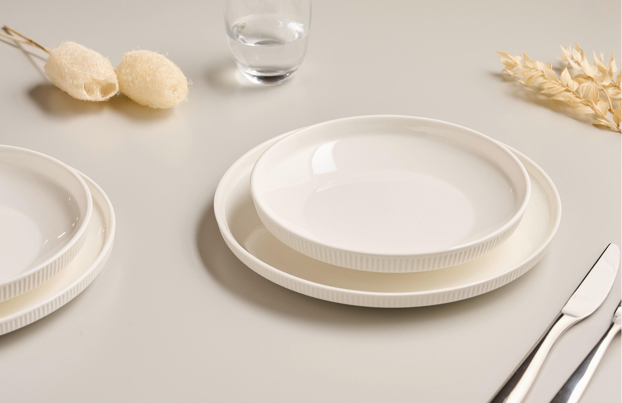 Thumbnail - Dieter Knoll Tafelservice, Weiß, Keramik, 8-teilig, Uni, Lfgb, lebensmittelecht, Essen & Trinken, Geschirr, Geschirr-Set...