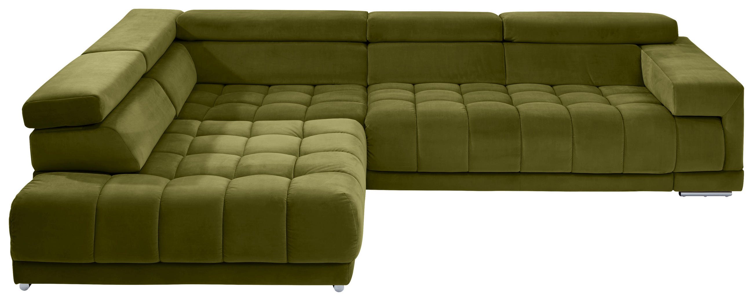 ROHOVÁ SEDACIA SÚPRAVA, textil, zelená - zelená/chrómová, Design, kov/textil (222/326cm) - Beldomo Speed
