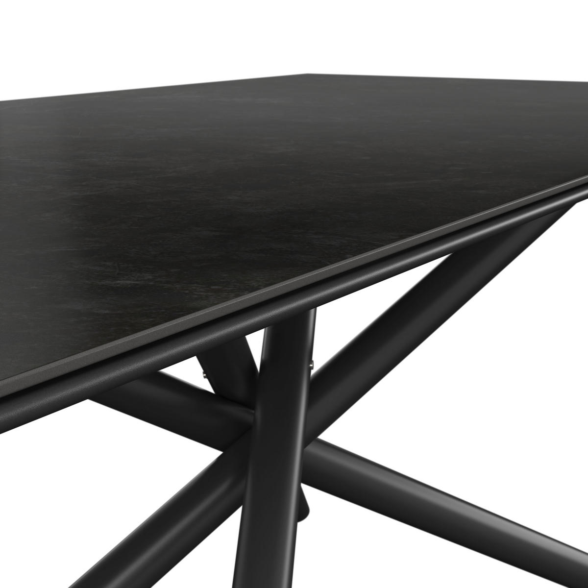 GARTENTISCH 180/90/75 cm Metall, Stein rechteckig  - Dunkelgrau/Anthrazit, MODERN, Stein/Metall (180/90/75cm) - Amatio