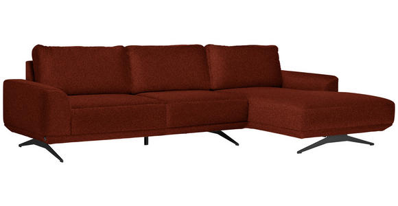 ECKSOFA in Webstoff Orange  - Schwarz/Orange, Design, Textil/Metall (320/172cm) - Valnatura