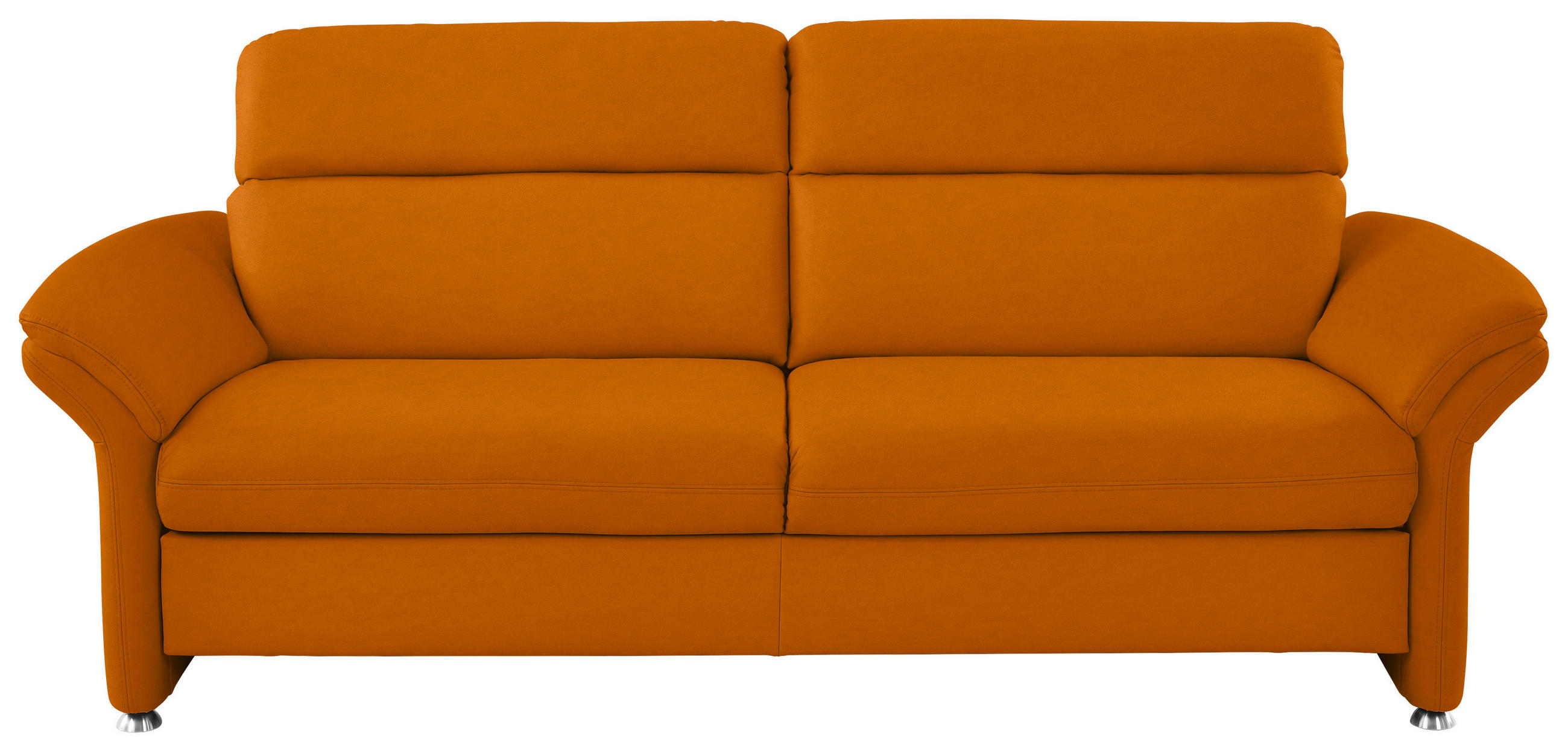3-SITZER-SOFA in Echtleder Orange  - Alufarben/Orange, Konventionell, Leder/Metall (228/96/92cm) - Beldomo Premium