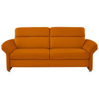 3-SITZER-SOFA in Echtleder Orange  - Alufarben/Orange, KONVENTIONELL, Leder/Metall (228/96/92cm) - Beldomo Premium