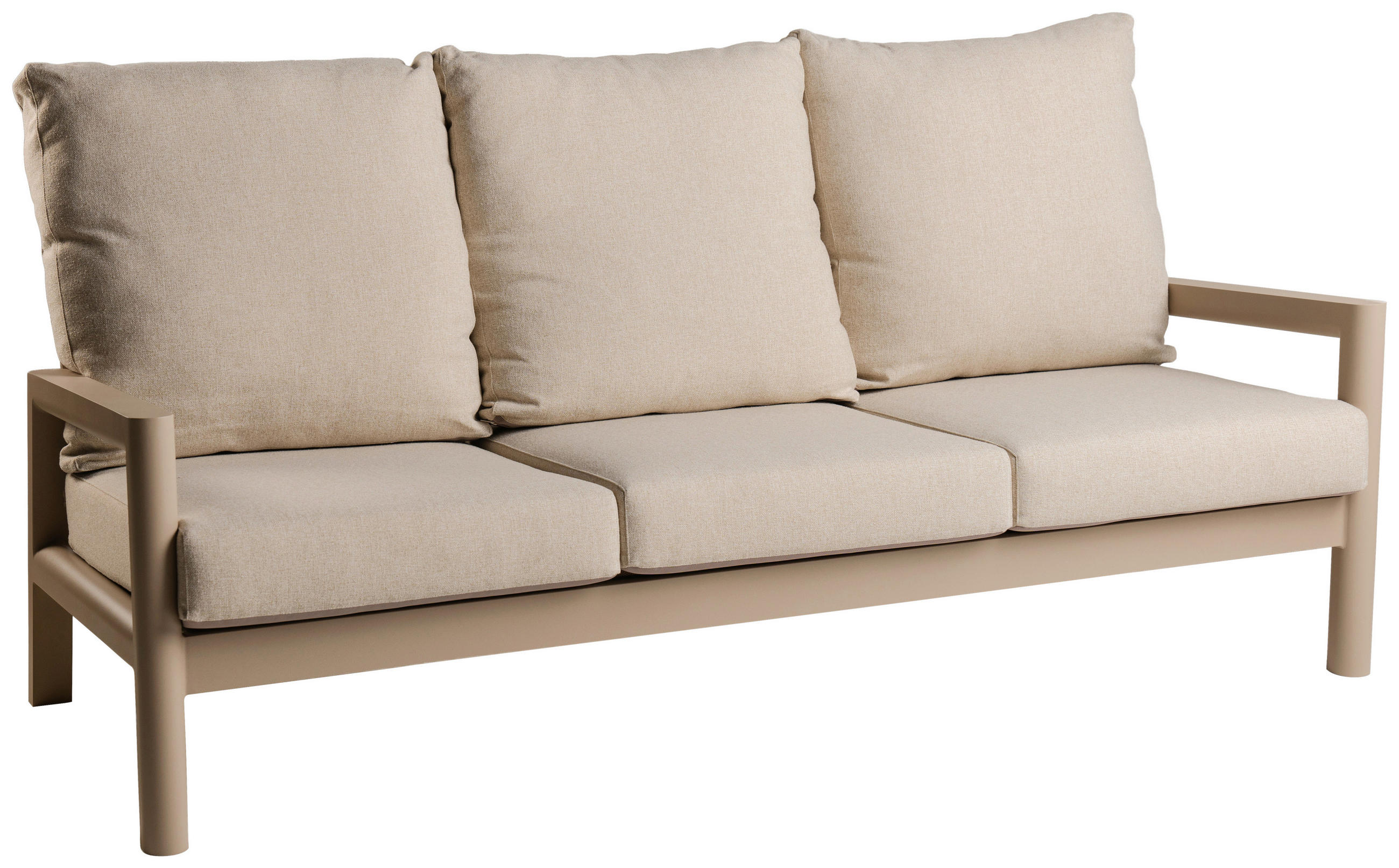 3-SITZER-BANK 199/95/86 cm  in Creme, Champagner  - Champagner/Creme, Basics, Textil/Metall (199/95/86cm) - Tierra Outdoor