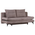 SCHLAFSOFA Mikrofaser Schlammfarben  - Schlammfarben/Schwarz, Design, Textil/Metall (191/76/86cm) - Carryhome