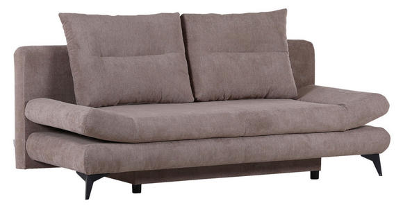 SCHLAFSOFA Mikrofaser Schlammfarben  - Schlammfarben/Schwarz, Design, Textil/Metall (191/76/86cm) - Carryhome