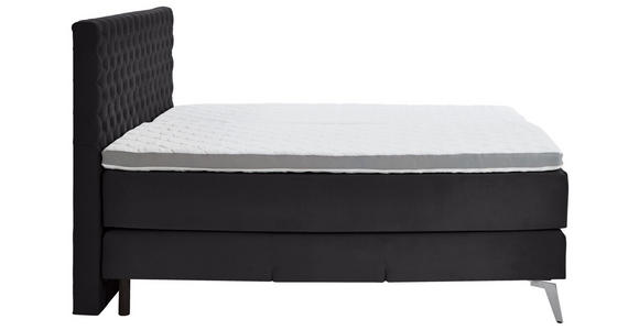 BOXSPRINGBETT 180/200 cm  in Anthrazit  - Chromfarben/Anthrazit, Design, Textil/Metall (180/200cm) - Xora