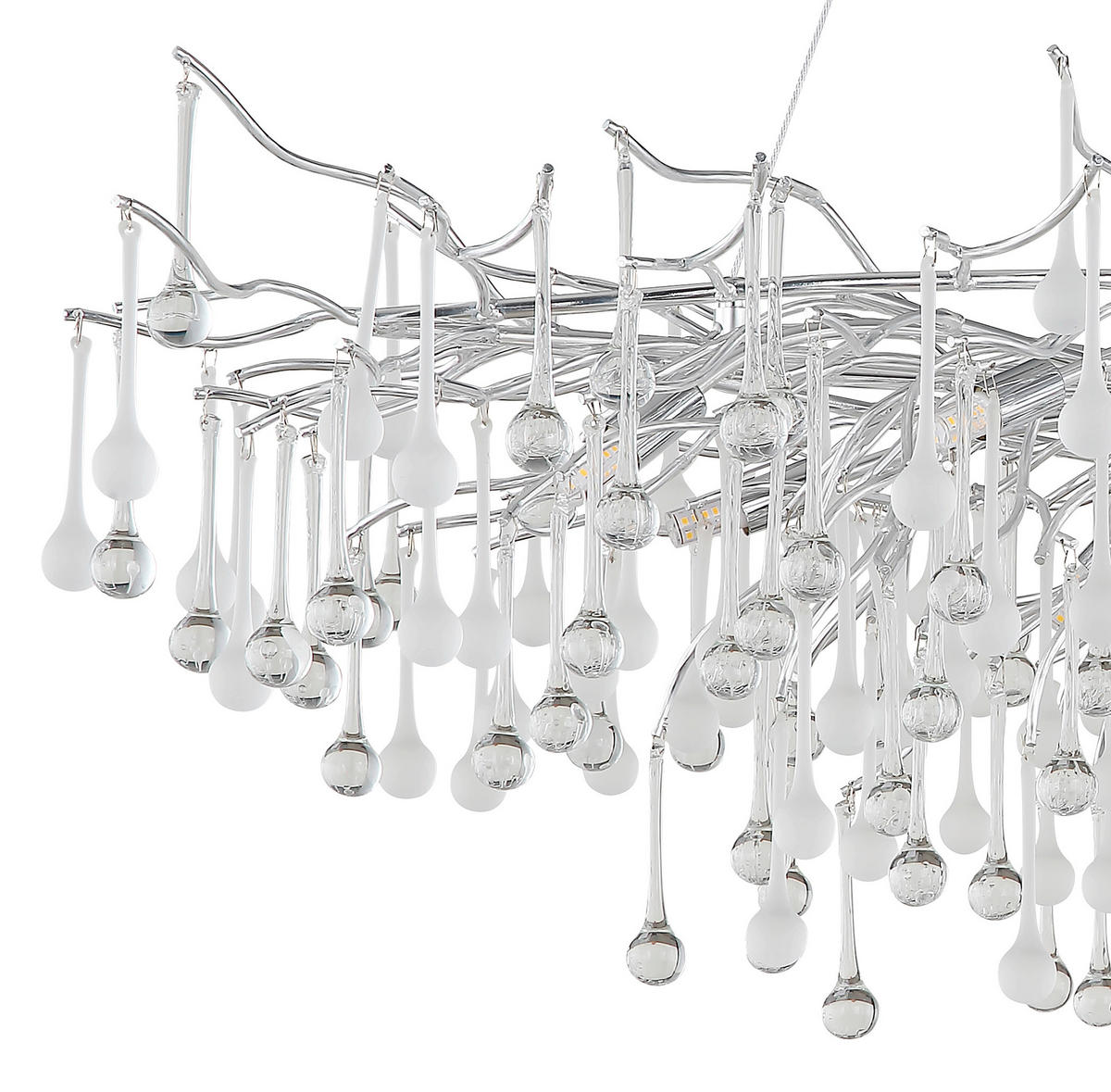 LED-HÄNGELEUCHTE Maxine 120/52/150 cm   - Klar/Chromfarben, Design, Glas/Metall (120/52/150cm) - Globo