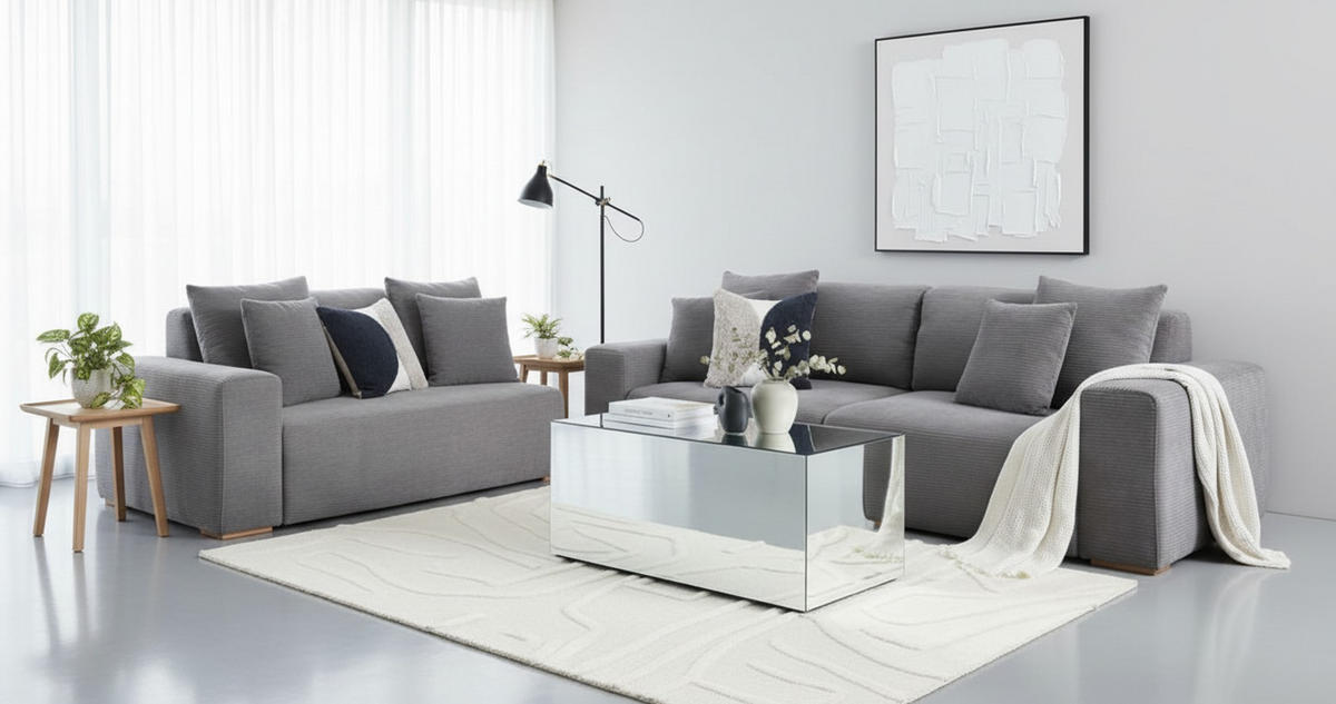 DOHÁNYZÓASZTAL üveg, faalapú anyag 100/50/45 cm   - átlátszó, Design, faalapú anyag/üveg (100/50/45cm) - MID.YOU