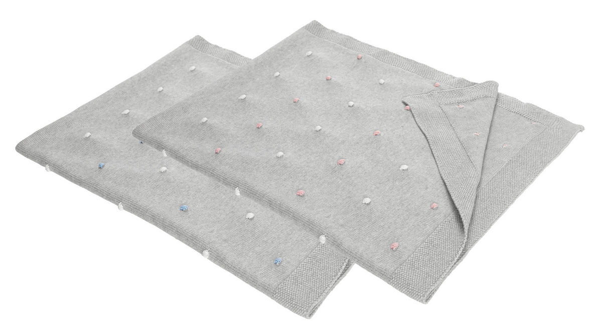HEBKÁ DEKA - sivá/ružová, Basics, textil (80/100cm) - Patinio