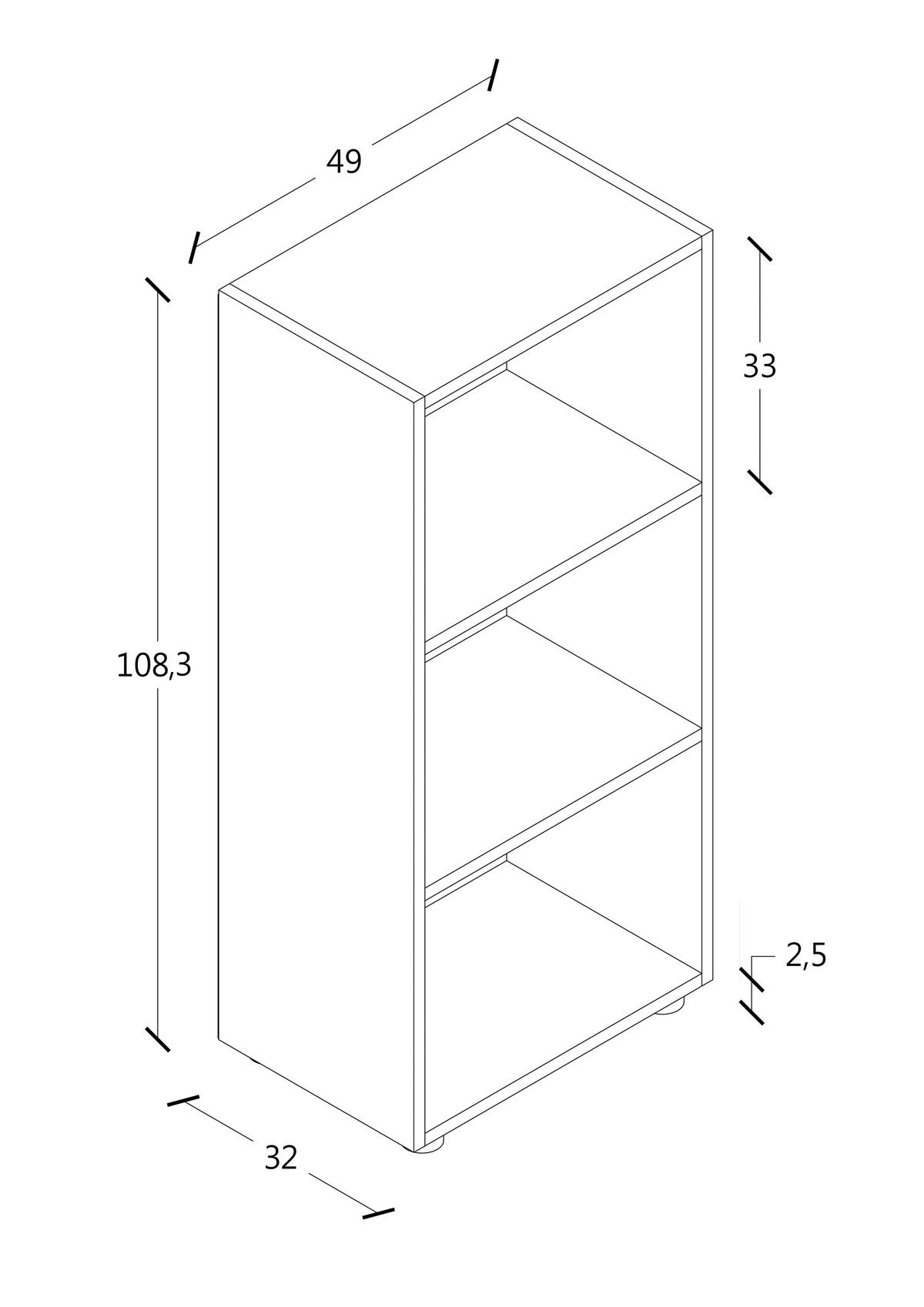 REGAL  49/108/32 cm Anthrazit  - Anthrazit/Schwarz, Modern, Holzwerkstoff/Kunststoff (49/108/32cm) - MID.YOU