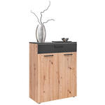 SCHUHSCHRANK Almada  in 80/104/38 cm  - Eichefarben/Anthrazit, KONVENTIONELL, Holzwerkstoff/Kunststoff (80/104/38cm) - Moderano