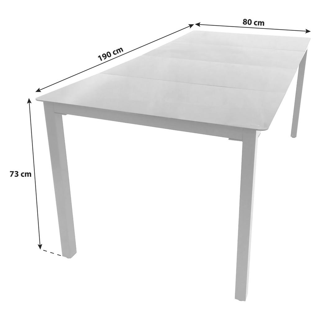 Thumbnail - Mid.you Gartentisch, Schwarz, Metall, Glas, rechteckig, eckig, 190x80x73 cm, platzsparend, Gartenmöbel, Gartentische, Ga...